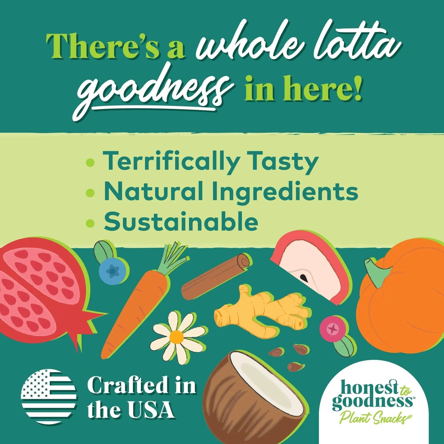 Honest to Goodness Plant Snacks Dog Treats, Enriched with Omega 3s & Postbiotics, 8oz Variety Pack, 6 Bags - Maple Wellness Supplements