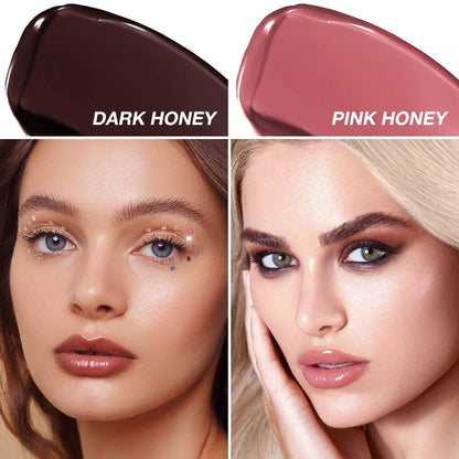 Honey Butter Lipstick Tinted Lip Balm, Shine Moisturizing Plumper Lipstick for Women, Natural Nourishing Hydrating Lip Gloss Stain for Dry Lips, Lightweight Lip Liner Care Makeup, Vegan - Black & Pink - Maple Wellness Supplements