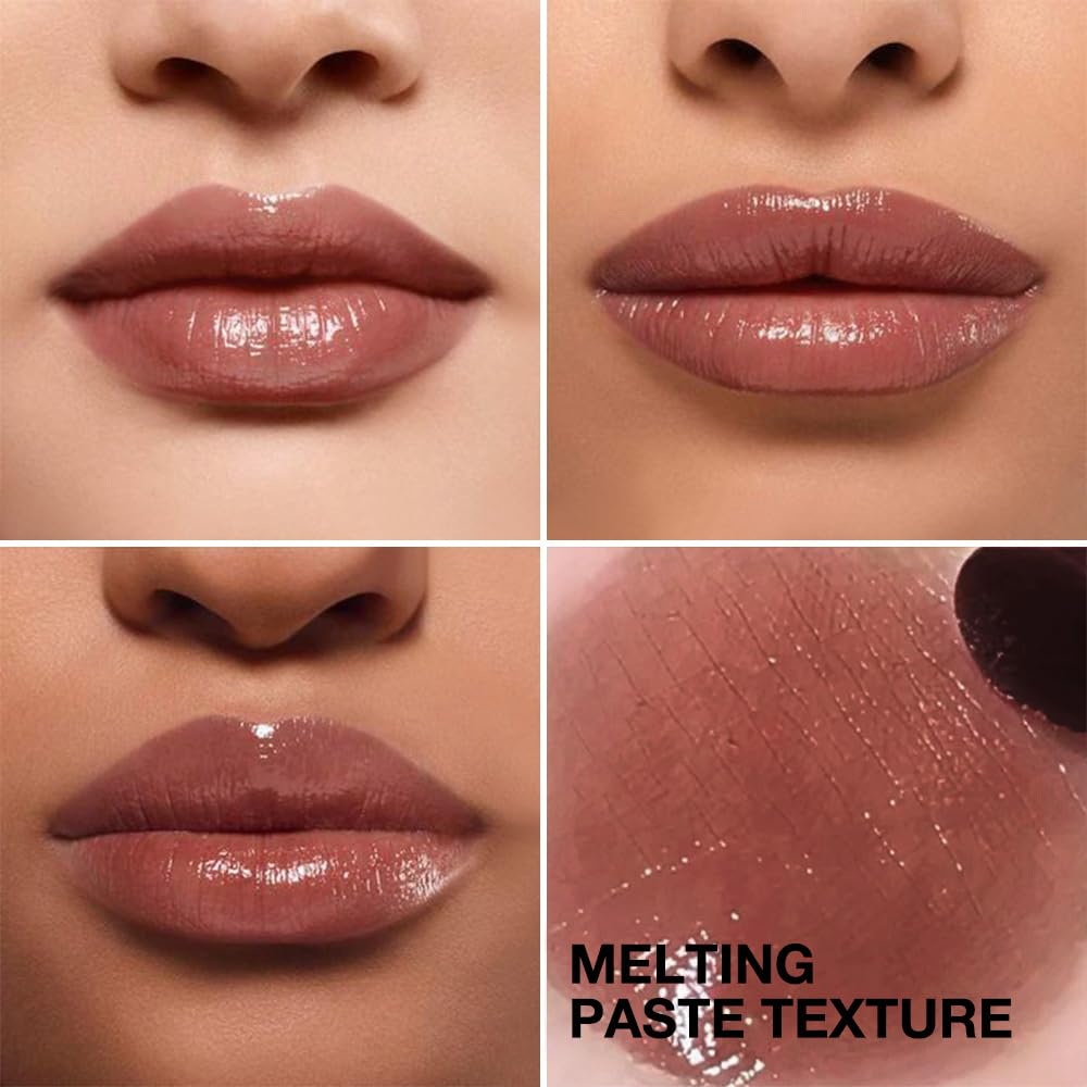 Honey Butter Lipstick Tinted Lip Balm, Shine Moisturizing Plumper Lipstick for Women, Natural Nourishing Hydrating Lip Gloss Stain for Dry Lips, Lightweight Lip Liner Care Makeup, Vegan - Black & Pink - Maple Wellness Supplements