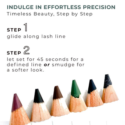 Honeybee Gardens Effortless Eye Liner Pencil, Jet Set Black, Smooth Long-Wearing, Rich Pigment, Vegan & Gluten-Free - Maple Wellness Supplements