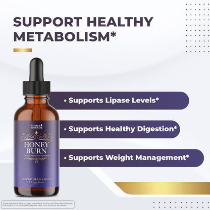 HoneyBurn Purple Honey – Natural Daily Supplement with 11 Plant & Bee-Based Ingredients – Supports Healthy Digestion & Balanced Body Routine – 60 ml, 30 Servings, 1 Month Supply - Maple Wellness Supplements