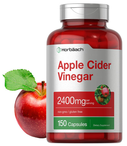Horbäach Apple Cider Vinegar Capsules | 2400mg | 150 Count | Non-GMO, Gluten Free Supplement - Maple Wellness Supplements