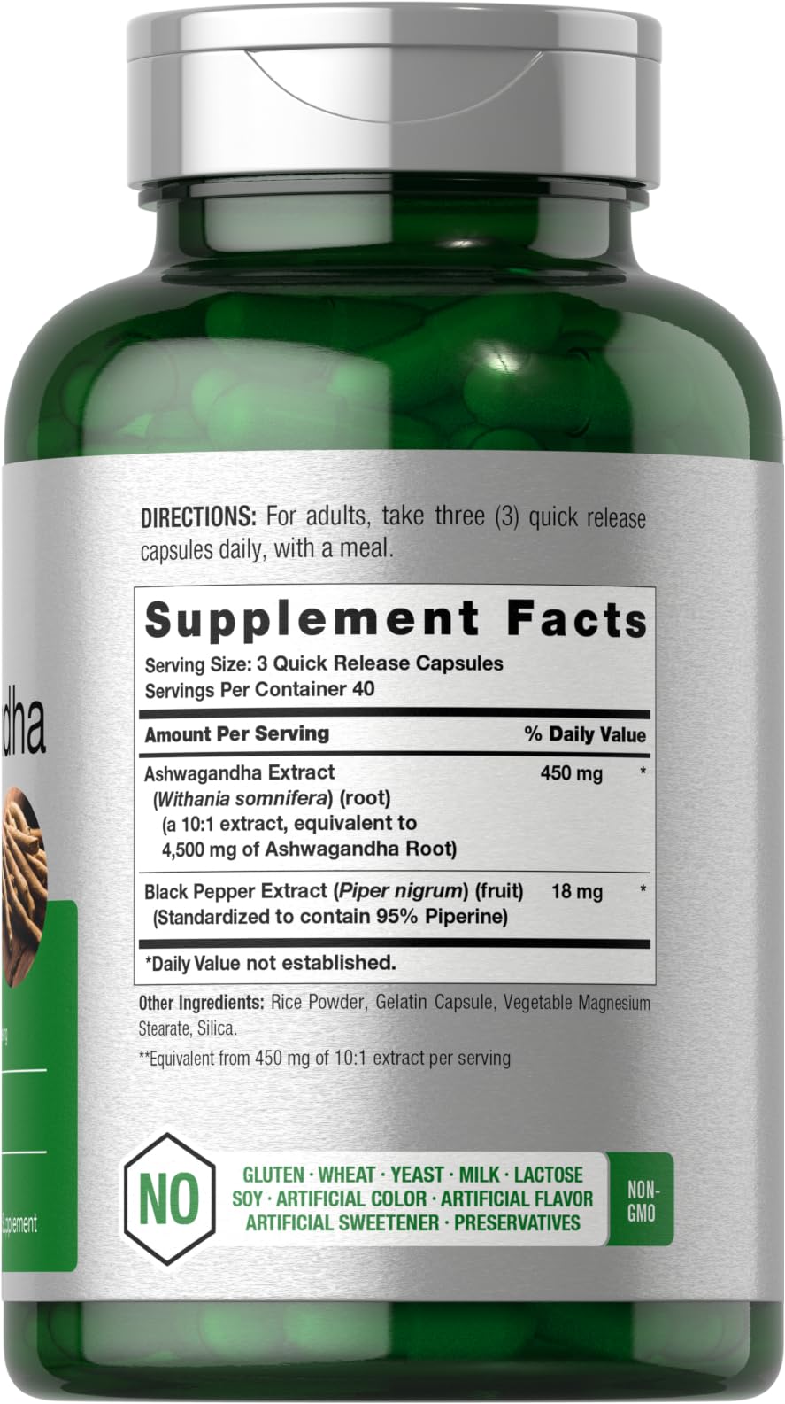 Horbäach Ashwagandha Supplement | Max Strength | 120 Capsules | Non-GMO, Gluten Free - Maple Wellness Supplements