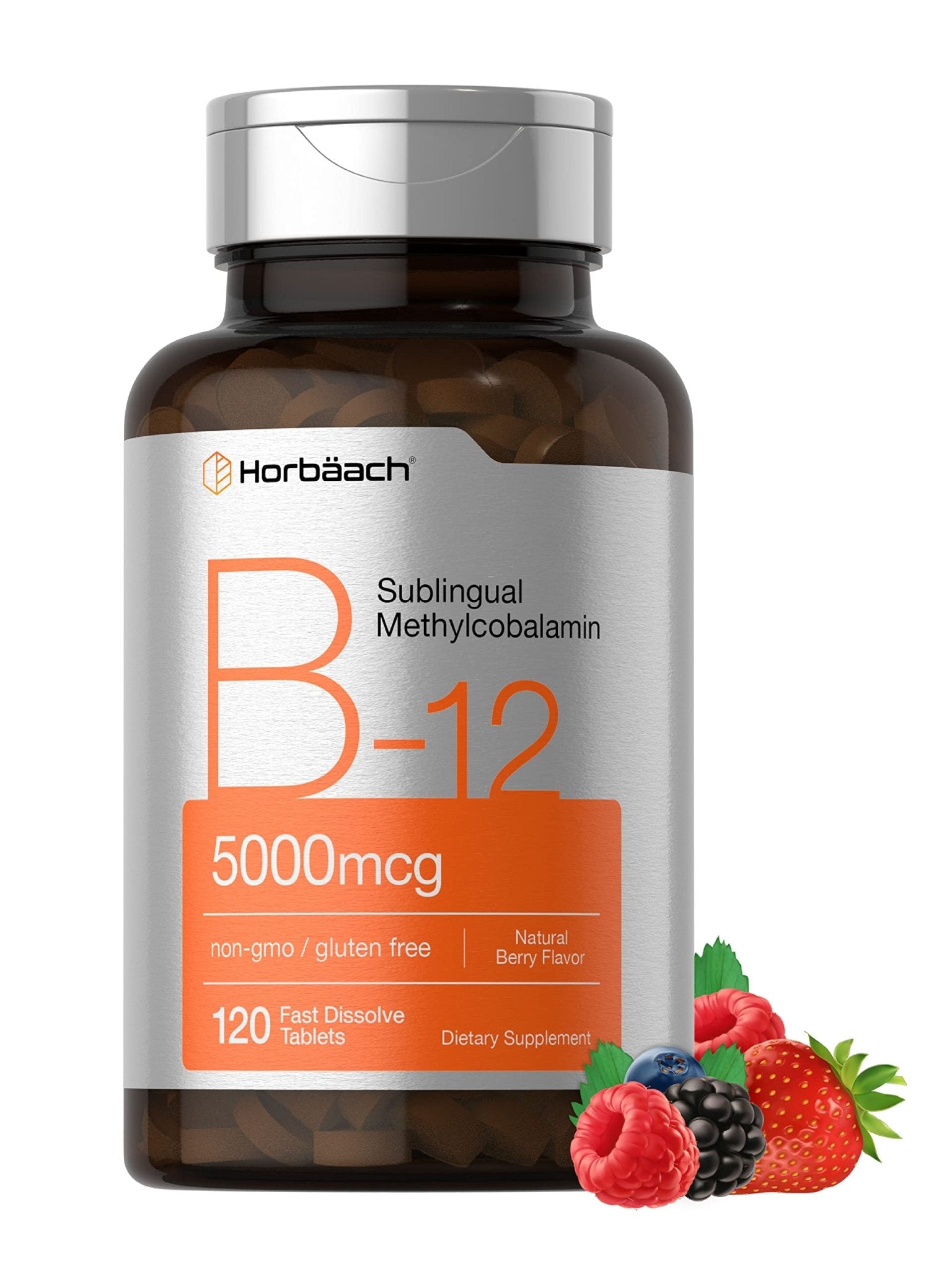 Horbäach B12 Sublingual Methylcobalamin | 5000mcg | 120 Fast Dissolve Tablets - Maple Wellness Supplements