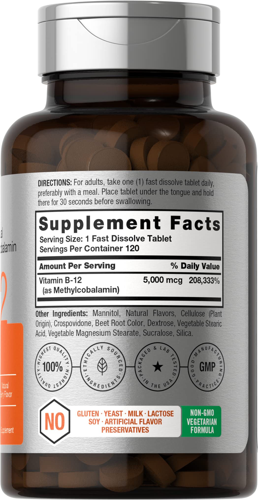 Horbäach B12 Sublingual Methylcobalamin | 5000mcg | 120 Fast Dissolve Tablets - Maple Wellness Supplements