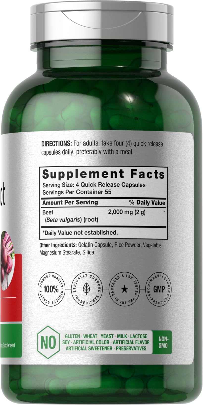 Horbäach Beet Root Powder Capsules | 220 Pills | Herbal Extract | Non-GMO, Gluten Free Supplement - Maple Wellness Supplements