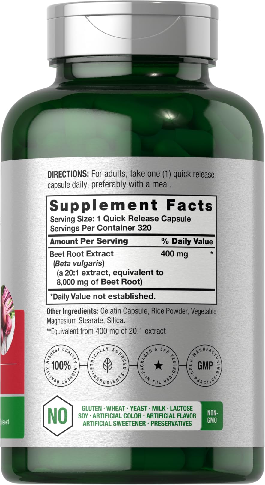Horbäach Beet Root Powder Capsules | 320 Pills | Non-GMO, Gluten Free Formula | High Potency Herbal Extract Supplement - Maple Wellness Supplements