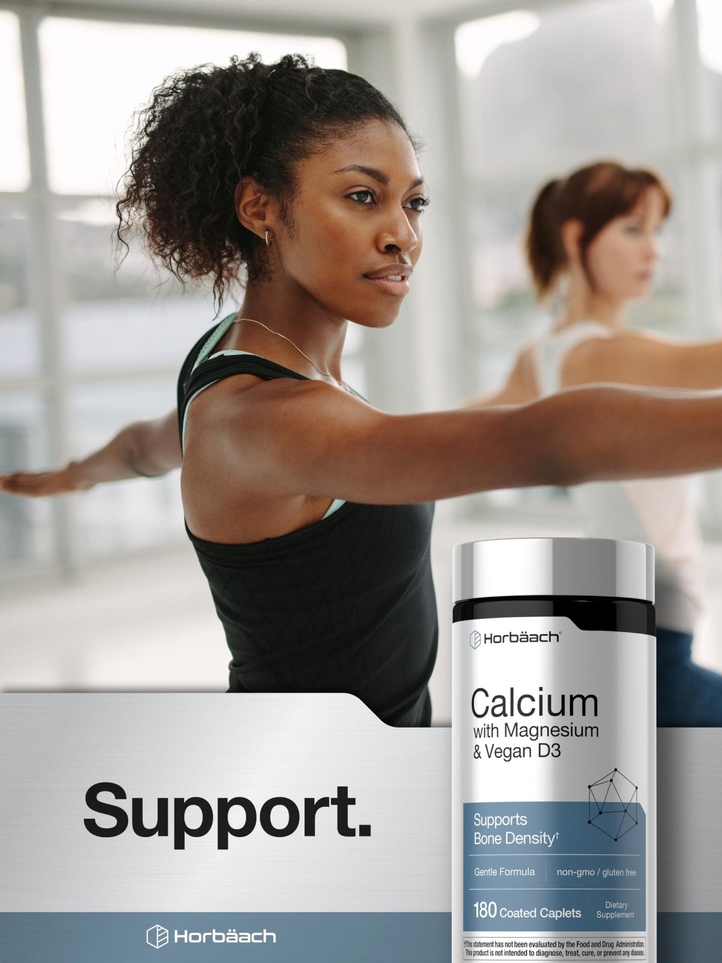 Horbäach Calcium Magnesium D3 | 180 Coated Caplets | Supports Bone Density | Supplement for Men and Women - Maple Wellness Supplements