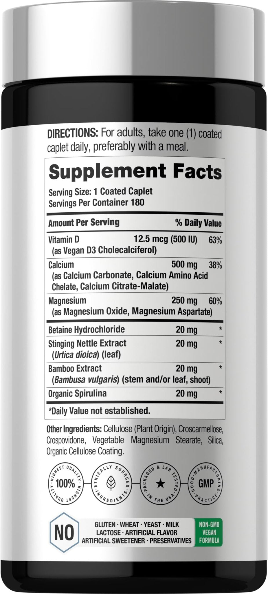Horbäach Calcium Magnesium D3 | 180 Coated Caplets | Supports Bone Density | Supplement for Men and Women - Maple Wellness Supplements