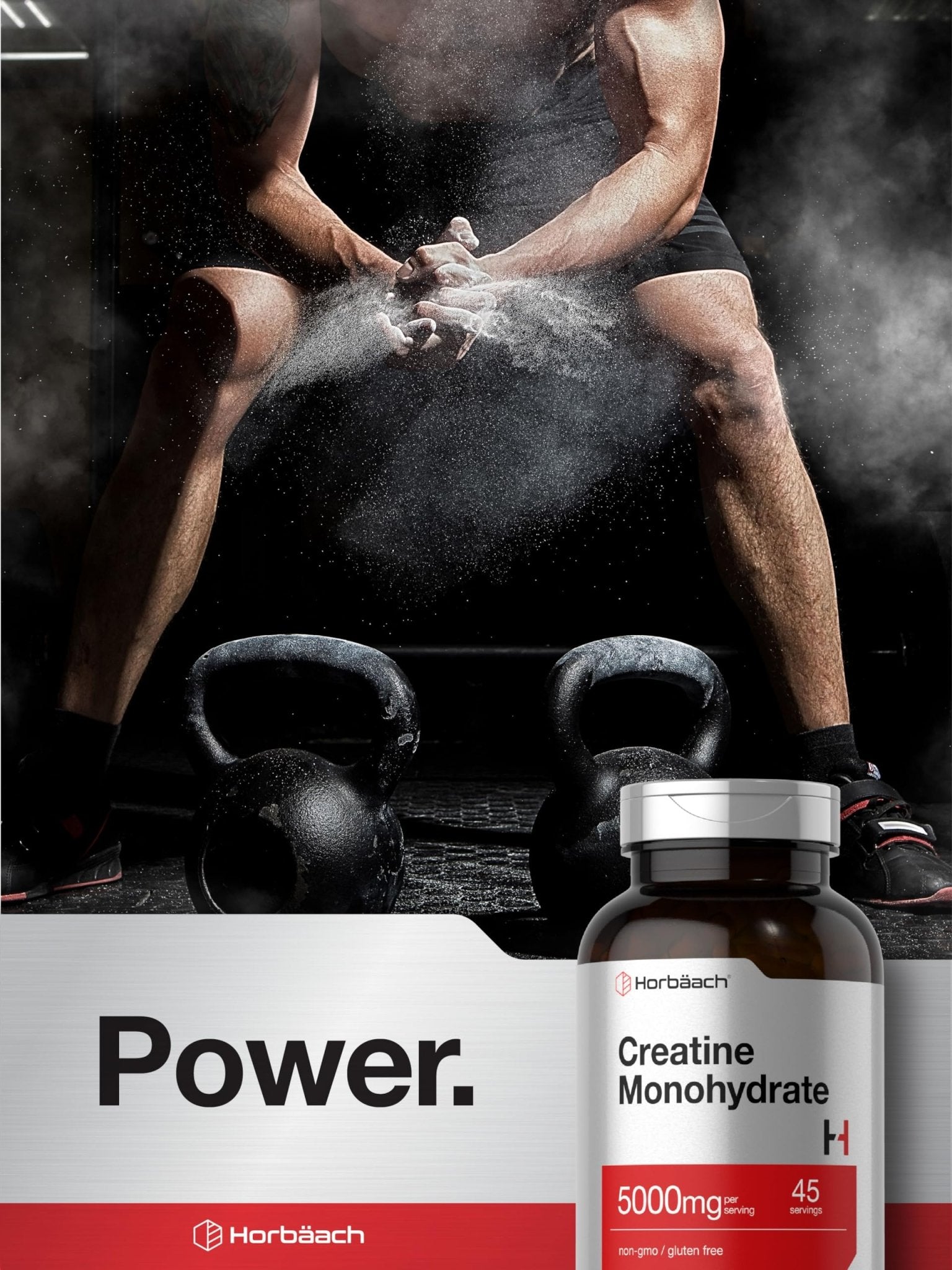Horbäach Creatine Monohydrate | 5g | 225 Capsules | Non-GMO, Gluten Free Supplement - Maple Wellness Supplements