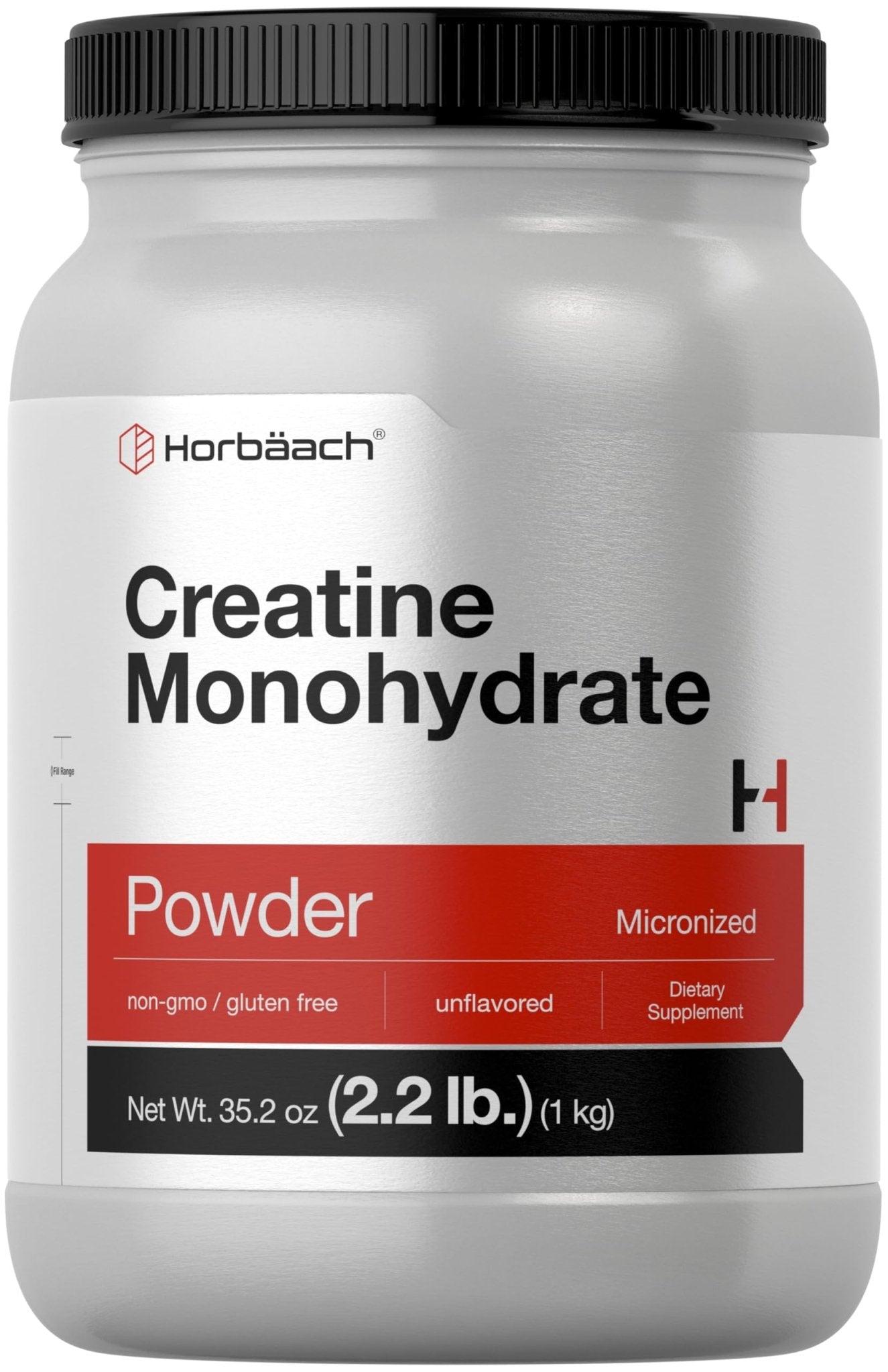 Horbäach Creatine Monohydrate Powder | 2.2lbs (35.2 oz) | Micronized and Unflavored | Vegetarian, Non-GMO, and Gluten Free Supplement - Maple Wellness Supplements