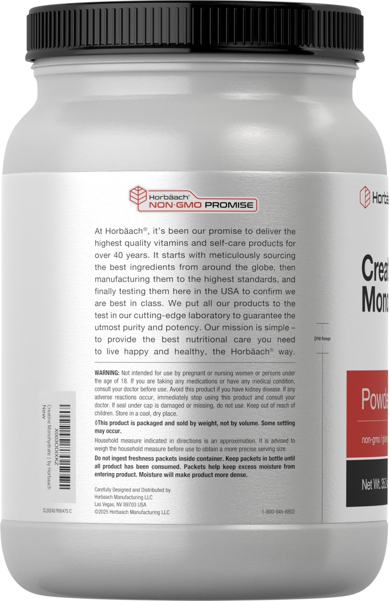 Horbäach Creatine Monohydrate Powder | 2.2lbs (35.2 oz) | Micronized and Unflavored | Vegetarian, Non-GMO, and Gluten Free Supplement - Maple Wellness Supplements