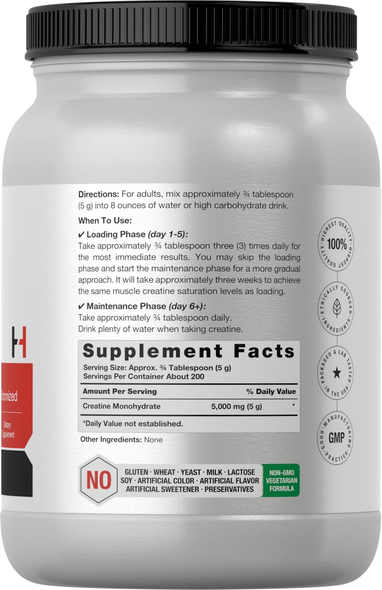 Horbäach Creatine Monohydrate Powder | 2.2lbs (35.2 oz) | Micronized and Unflavored | Vegetarian, Non-GMO, and Gluten Free Supplement - Maple Wellness Supplements