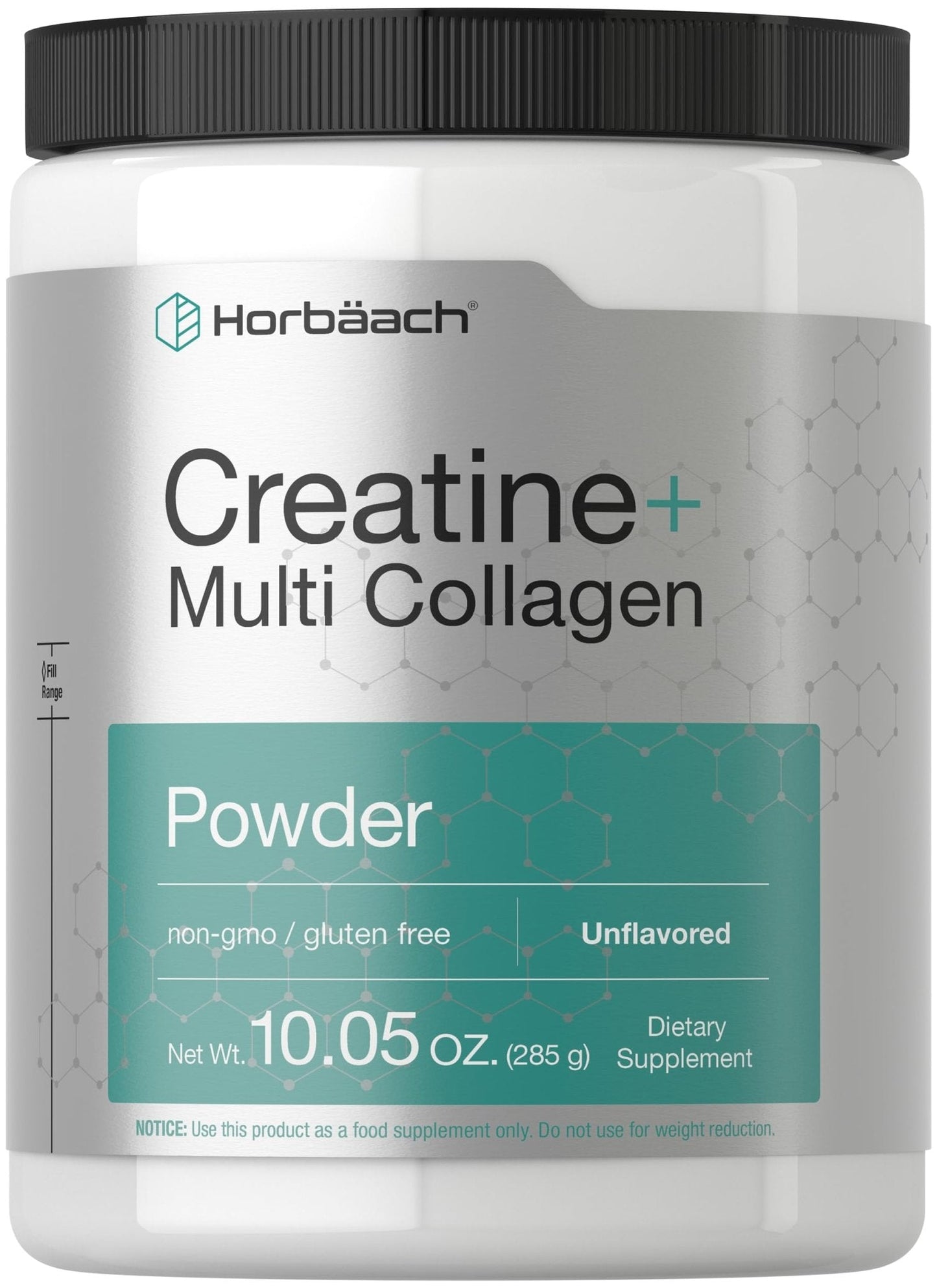 Horbäach Creatine Monohydrate Powder | with Collagen and L-Taurine | 10.05 oz | Unflavored | for Women and Men | Non-GMO, Gluten Free - Maple Wellness Supplements