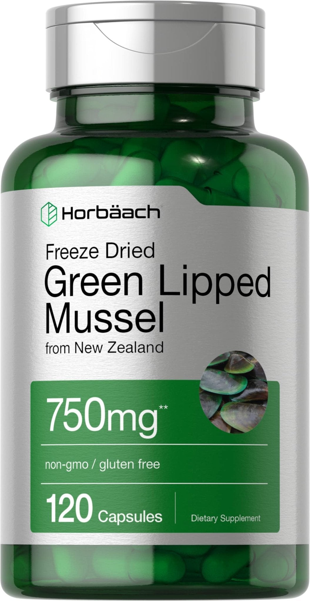 Horbäach Green Lipped Mussel |120 Capsules | from New Zealand | Premium Freeze Dried Mussel Powder - Maple Wellness Supplements