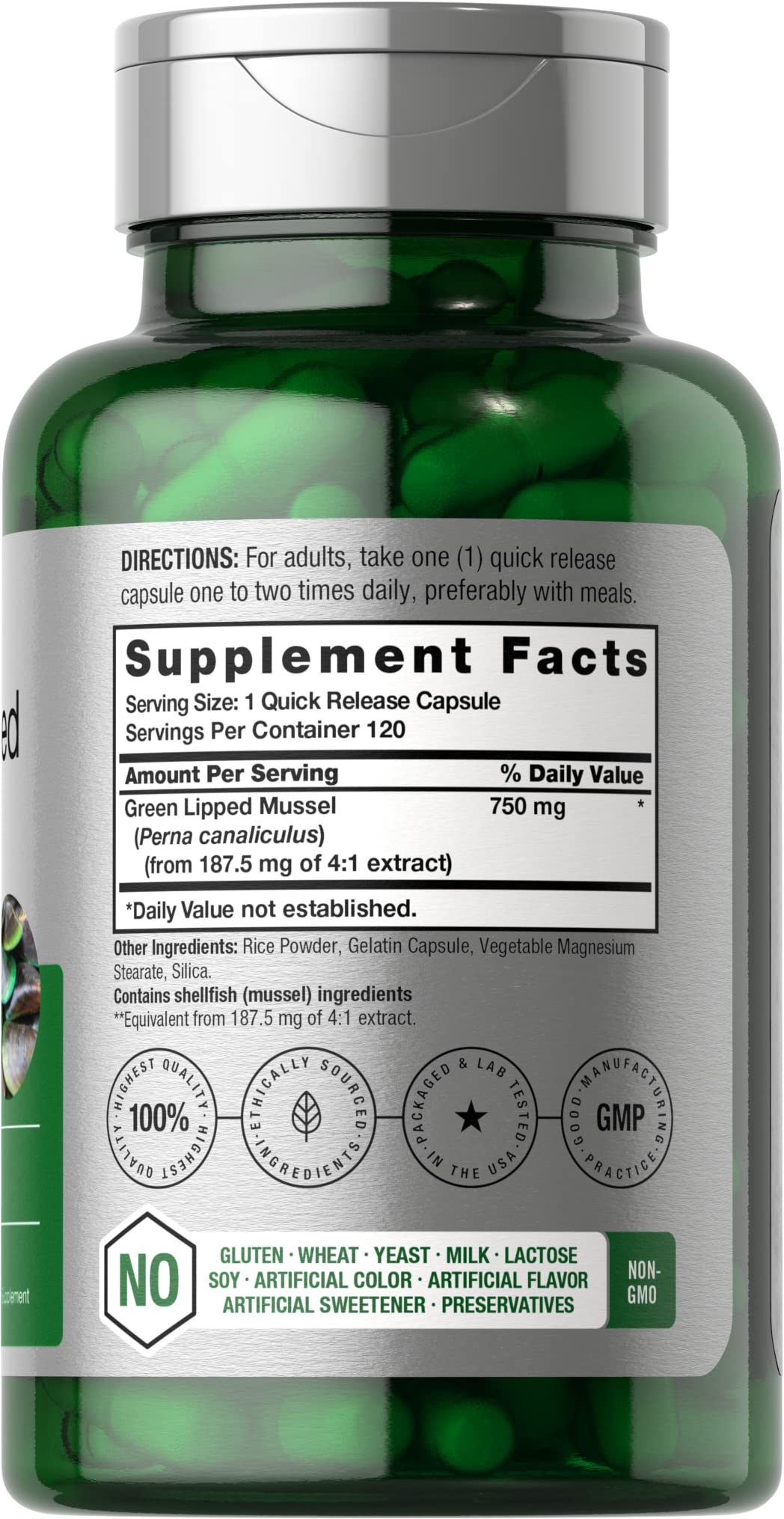Horbäach Green Lipped Mussel |120 Capsules | from New Zealand | Premium Freeze Dried Mussel Powder - Maple Wellness Supplements