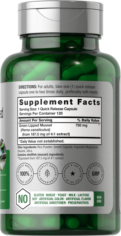 Horbäach Green Lipped Mussel |120 Capsules | from New Zealand | Premium Freeze Dried Mussel Powder - Maple Wellness Supplements