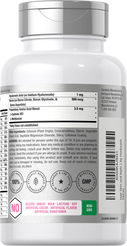 Horbäach Hair Skin and Nails Vitamins | 150 Caplets | with Biotin and Collagen | Supplement for Women and Men | Non-GMO, Gluten Free - Maple Wellness Supplements