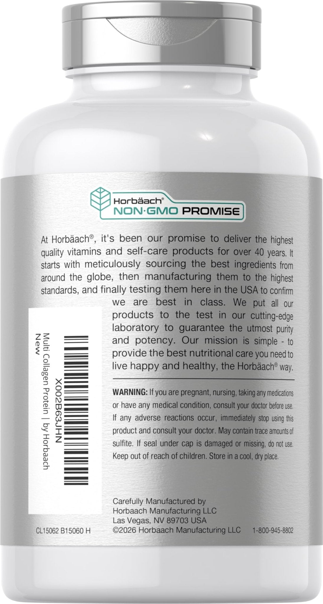 Horbäach Multi Collagen Protein 2000 mg | 180 Capsules | Hydrolyzed Collagen Type I, II, III, V, X | Keto & Paleo Friendly, Non-GMO, Gluten Free Supplement - Maple Wellness Supplements