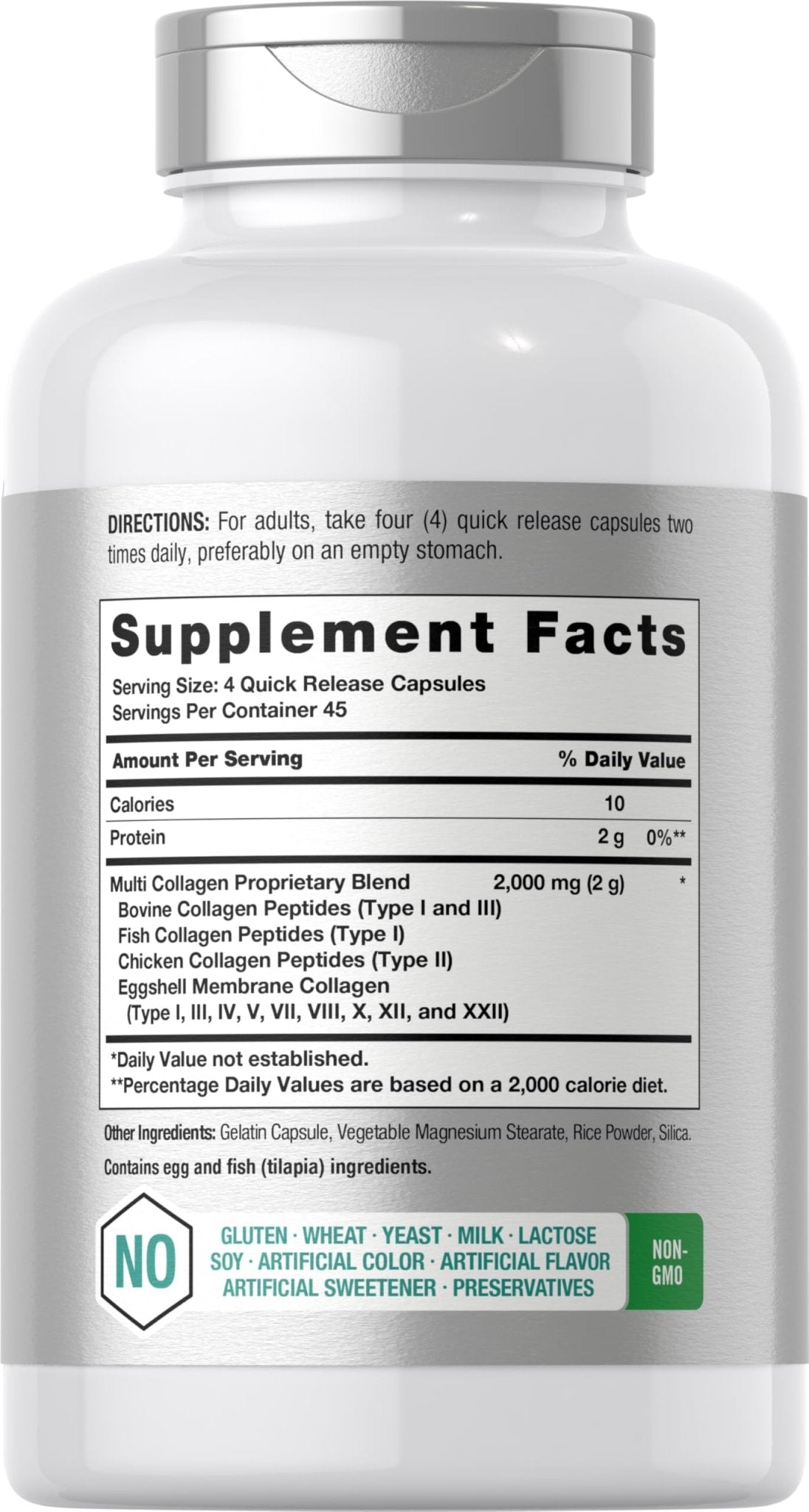 Horbäach Multi Collagen Protein 2000 mg | 180 Capsules | Hydrolyzed Collagen Type I, II, III, V, X | Keto & Paleo Friendly, Non-GMO, Gluten Free Supplement - Maple Wellness Supplements