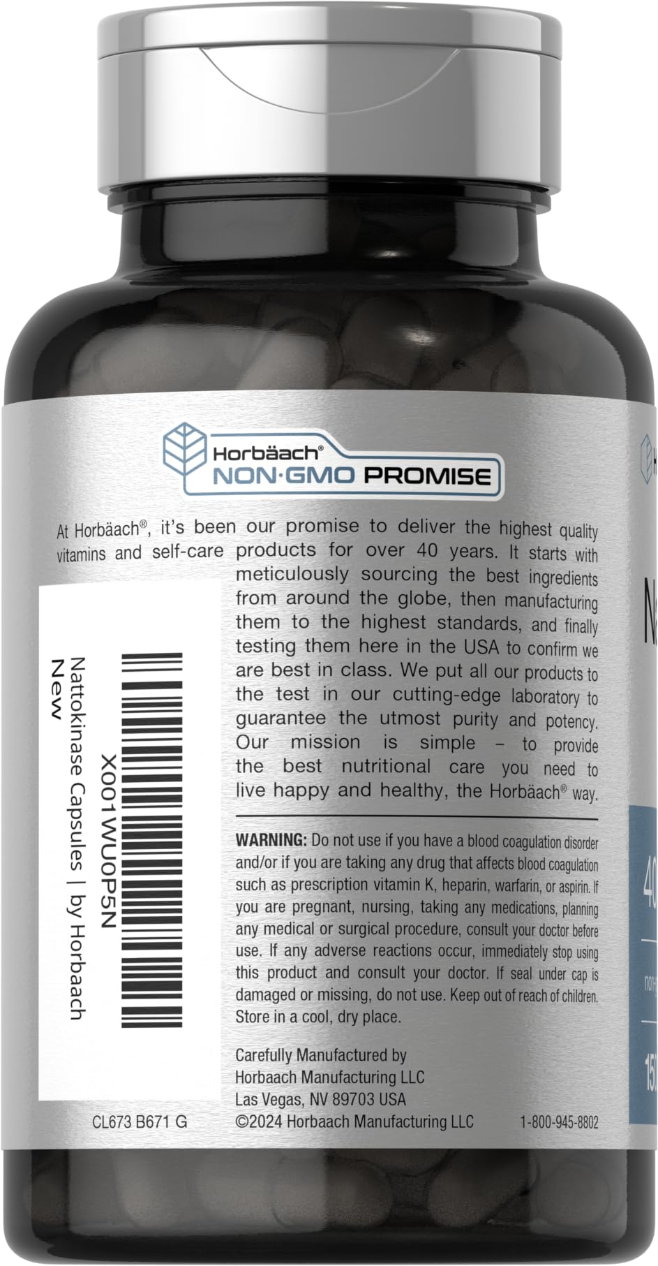 Horbäach Nattokinase Supplement 4000 FU | 150 Capsules | Non-GMO, Gluten Free - Maple Wellness Supplements