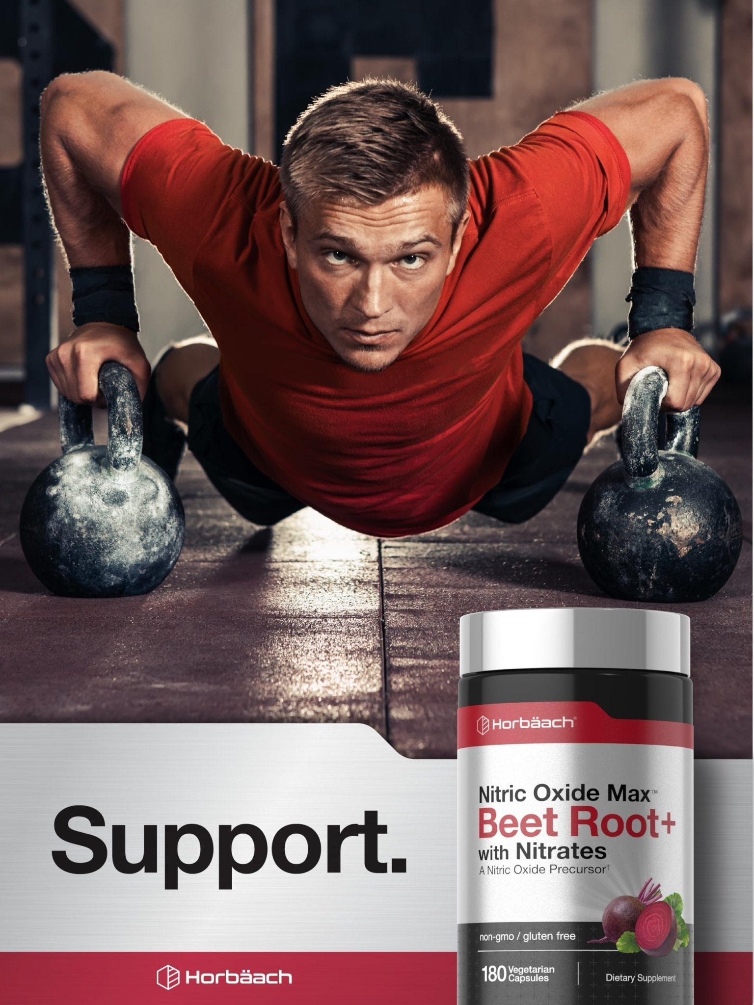 Horbäach Nitric Oxide Beet Root Capsules | 180 Count | with Nitrates and Precursor | for Men and Women | Vegetarian, Non-GMO - Maple Wellness Supplements