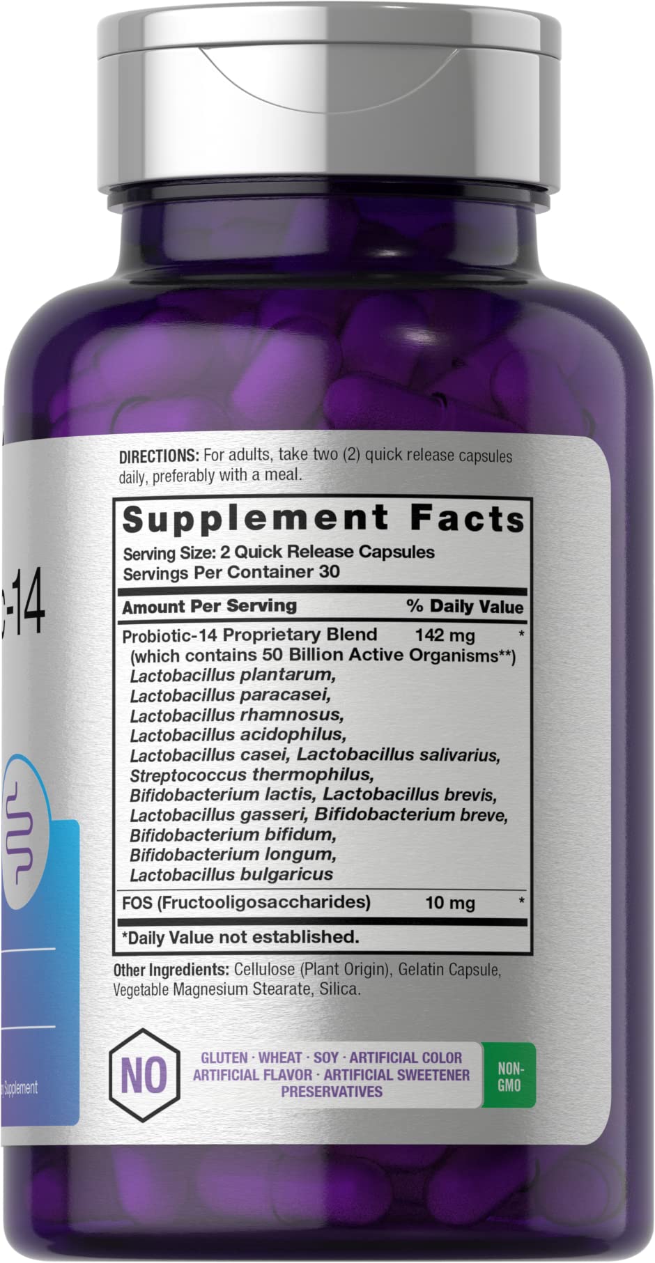 Horbäach Probiotics with Prebiotics | 60 Capsules | 50 Billion Active Organisms | Non-GMO - Maple Wellness Supplements