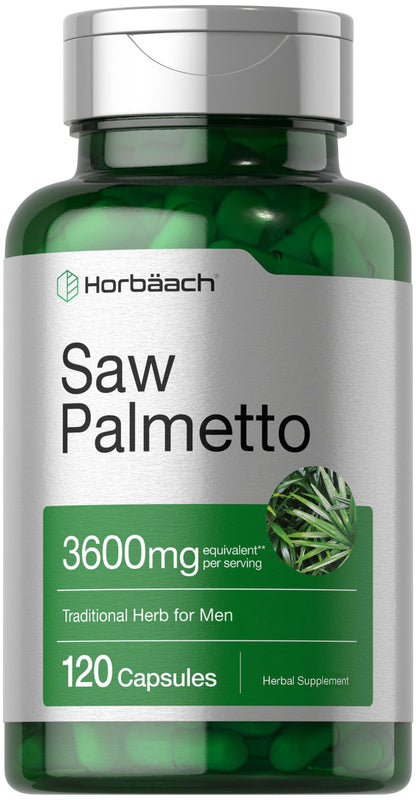 Horbäach Saw Palmetto Extract | 120 Capsules | Non-GMO and Gluten Free Formula | from Saw Palmetto Berries - Maple Wellness Supplements