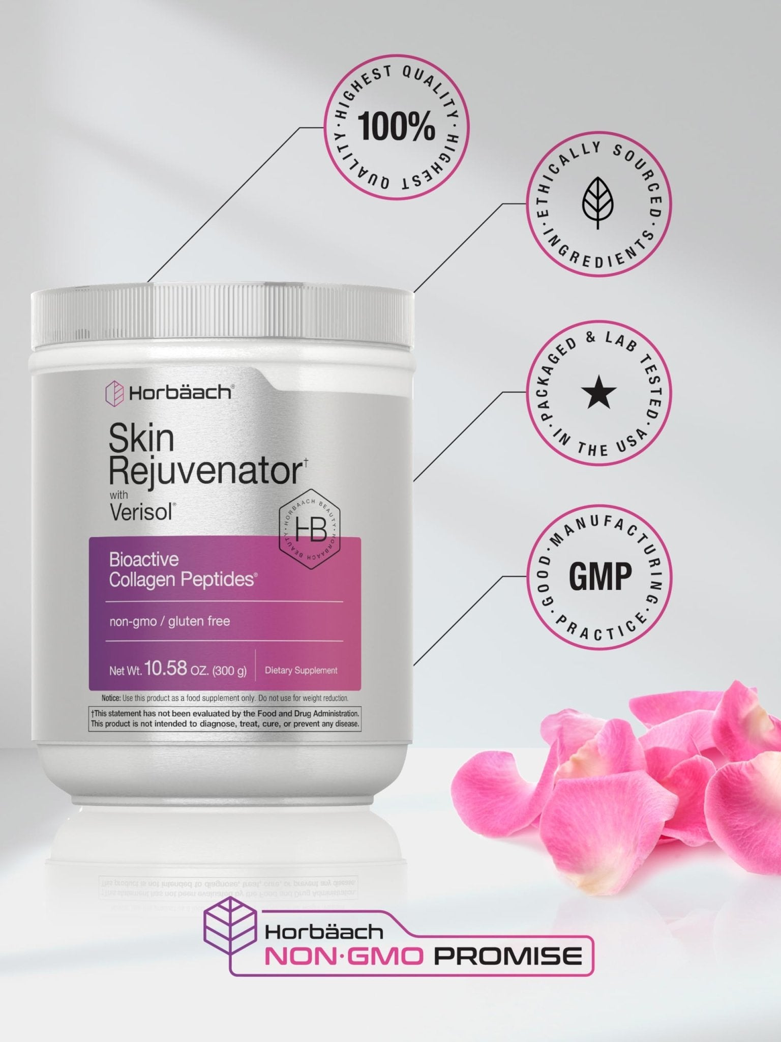 Horbäach Skin Rejuvenator with Verisol 10.58 oz | Bioactive Collagen Peptide Powder | Types I and III | Non GMO, Gluten Free Supplement - Maple Wellness Supplements