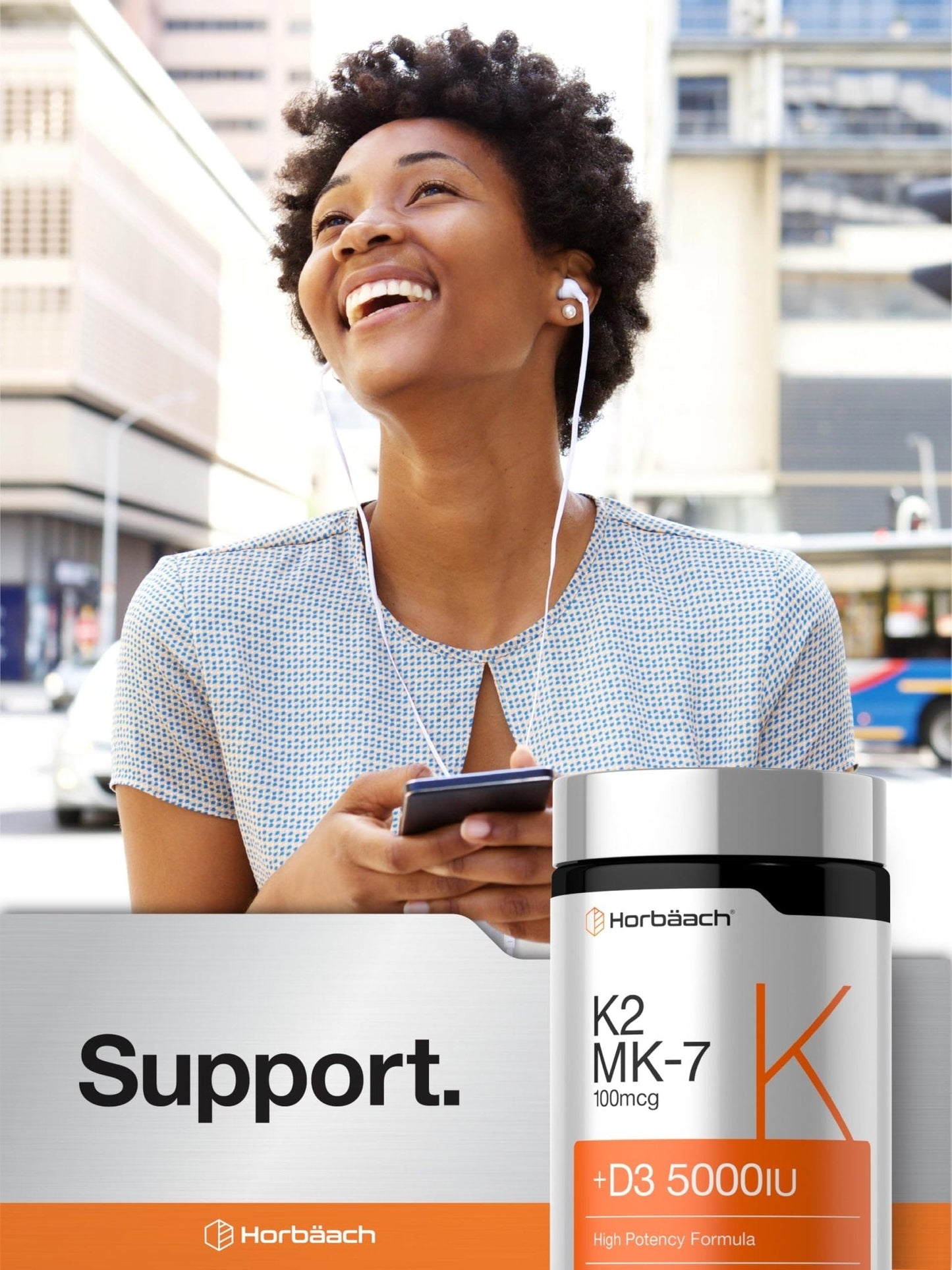 Horbäach Vitamin D3 K2 5000 iu | 100mcg MK-7 Complex | 180 Softgel Capsules | Non-GMO & Gluten Free Supplement - Maple Wellness Supplements