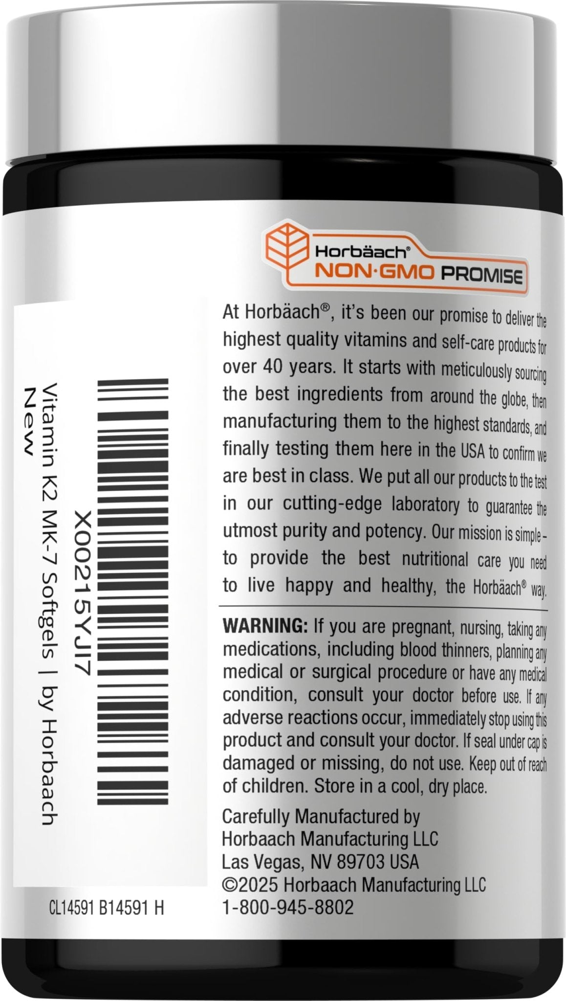 Horbäach Vitamin D3 K2 5000 iu | 100mcg MK-7 Complex | 180 Softgel Capsules | Non-GMO & Gluten Free Supplement - Maple Wellness Supplements