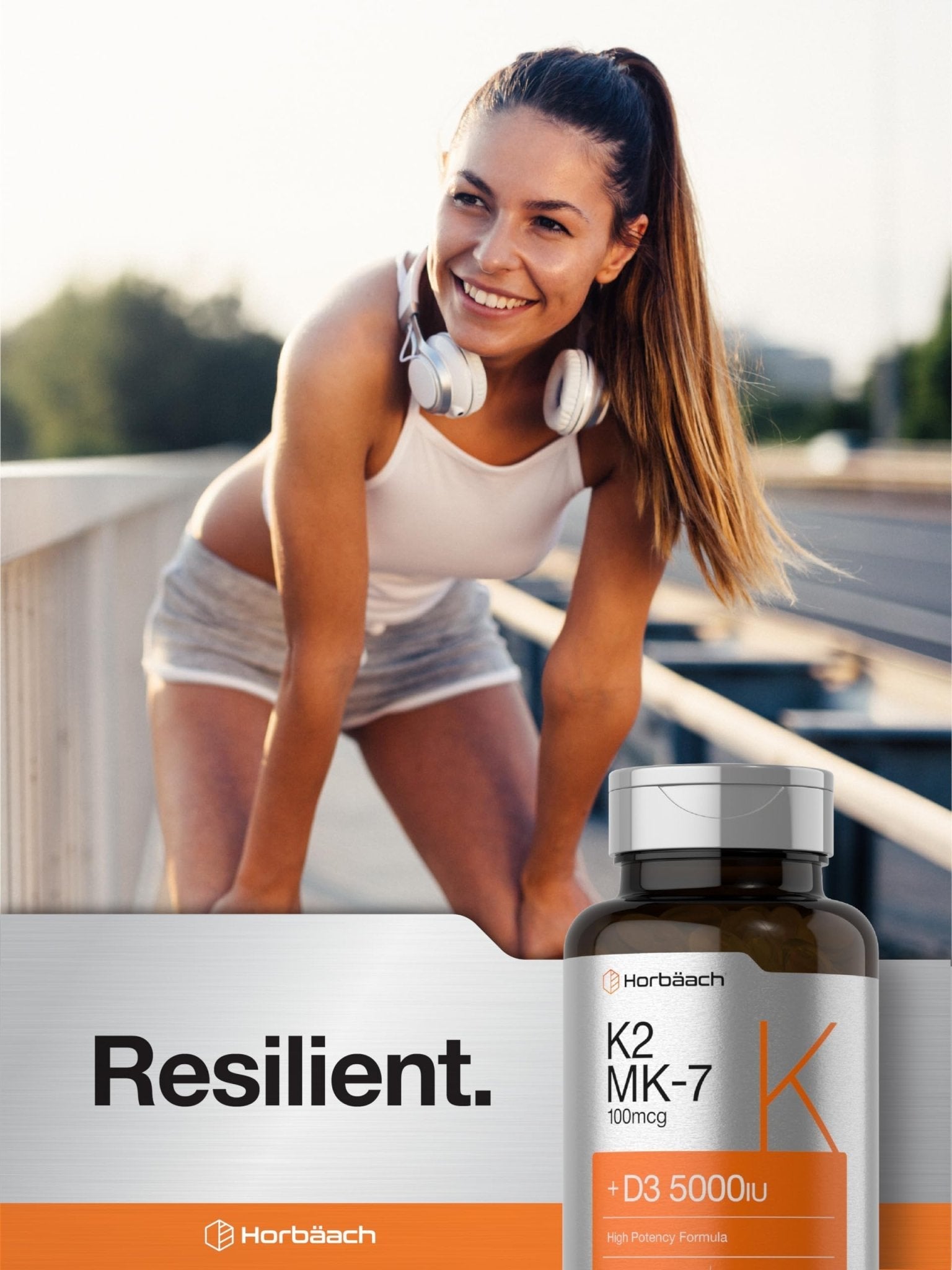 Horbäach Vitamin D3 K2 | 5000iu of Vitamin D & 100mcg MK-7 Complex | 180 Softgel Cap - Maple Wellness Supplements
