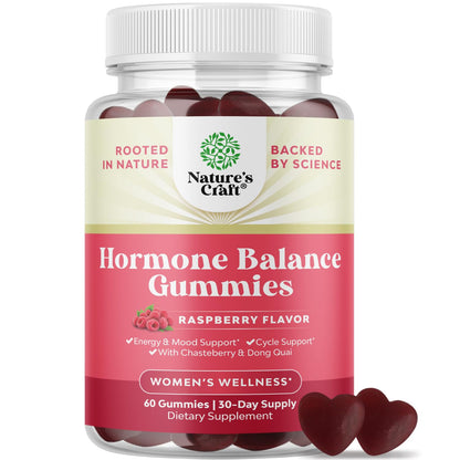 Hormone Balance for Women Gummies of All Ages - PMS Support Supplement for Women to Regulate Menstrual Cycle & Hormonal Balance Menopause & Mood Swings with Vitamin B6 & Dong Quai - 60 Chews - Maple Wellness Supplements