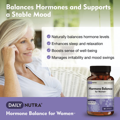 Hormone Balance for Women - Natural Mood Supplement - PMS Relief and Menopause Support | Featuring Clinically Studied KSM-66 Ashwagandha (90 Capsules) - Maple Wellness Supplements