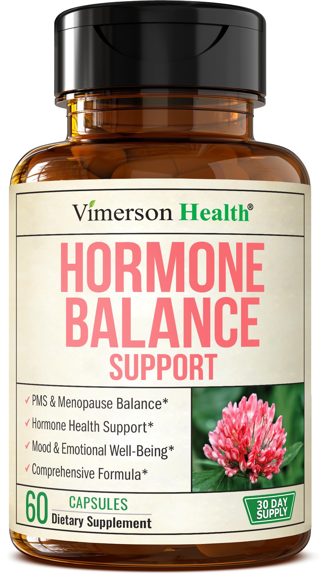 Hormone Harmony for Women with Black Cohosh, Dong Quai & Red Clover – Natural Hormone Balance for Women of All Ages – Supports PMS, Menopause & Mood – Women’s Hormone Balance Supplement – 60 Capsules - Maple Wellness Supplements