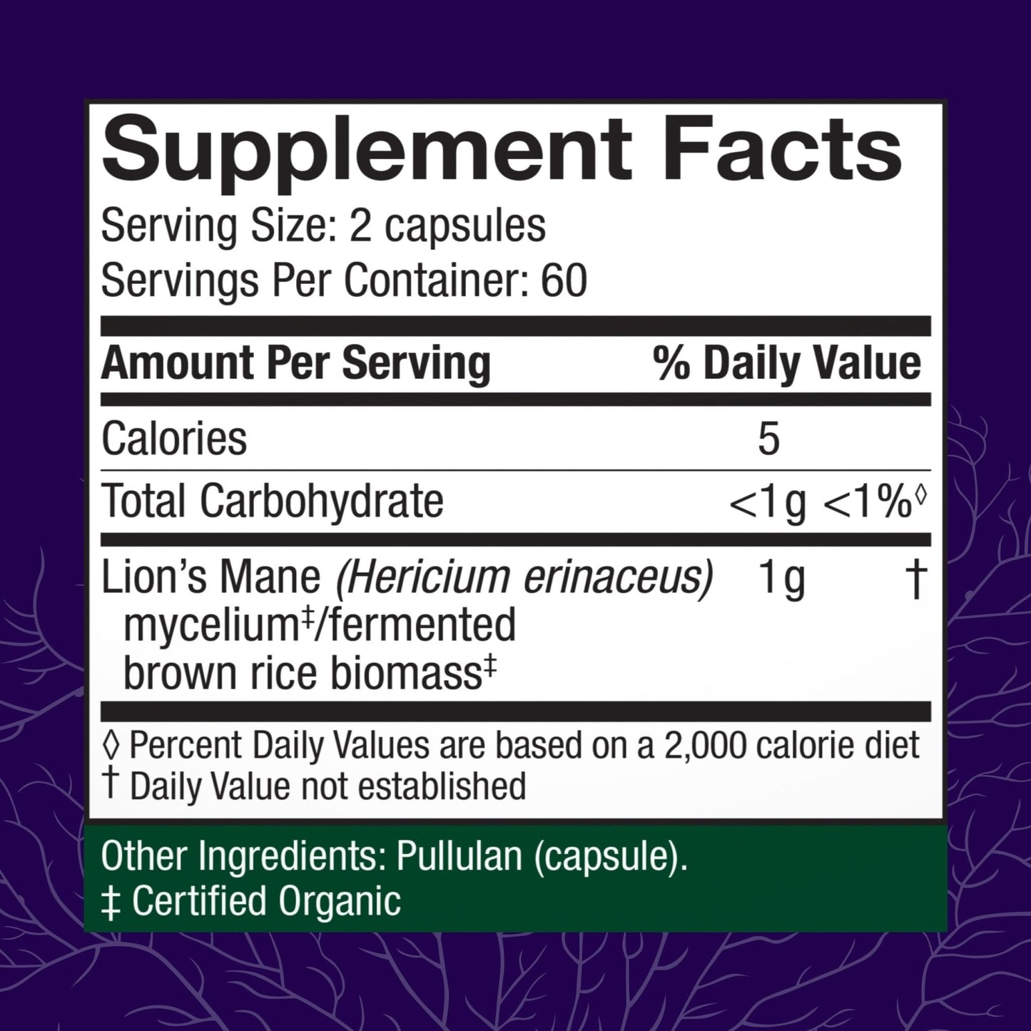 Host Defense Mushrooms Lion's Mane - Supplement Capsules for Brain Health Support - Mushroom Support for Focus & Memory Function - Maple Wellness Supplements