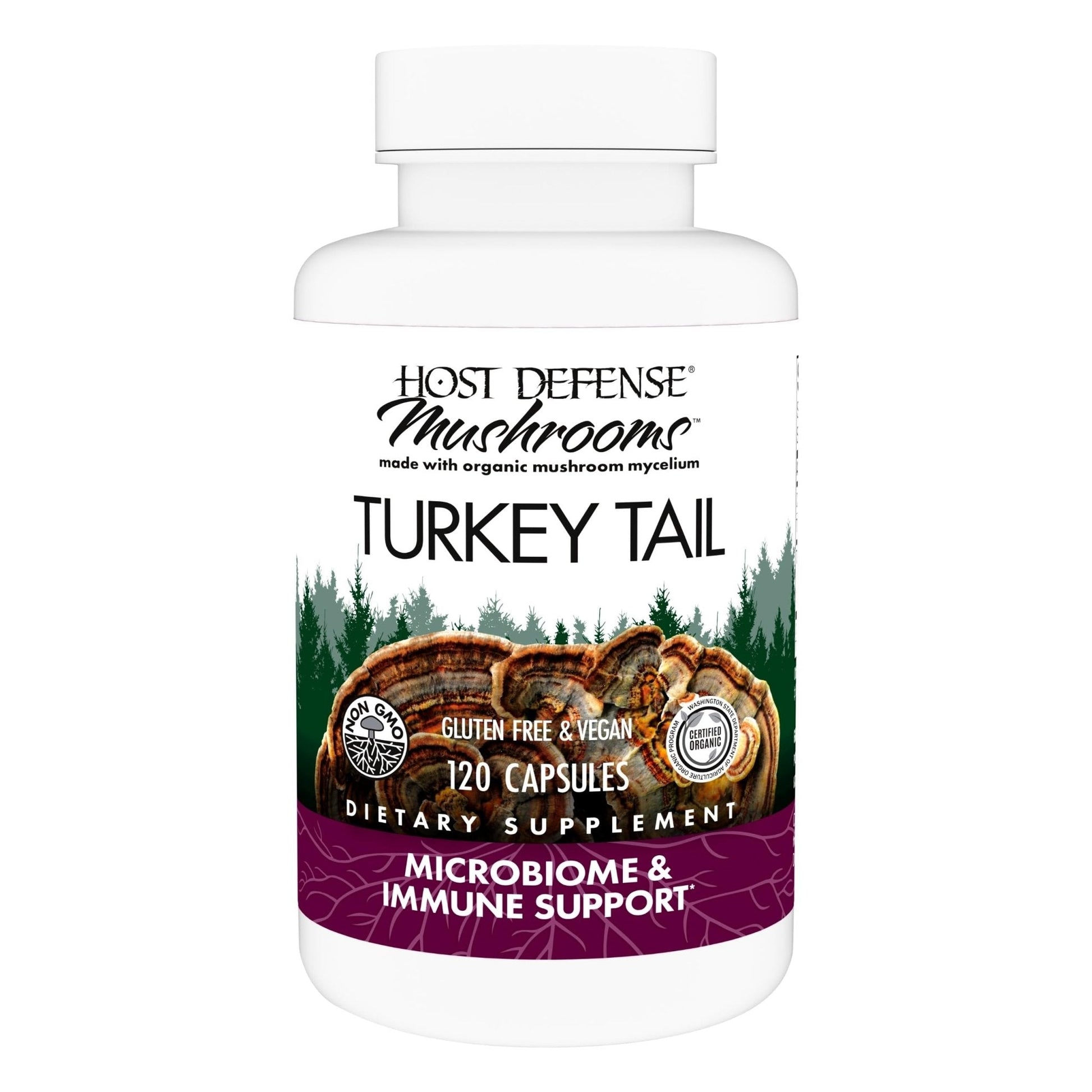 Host Defense Turkey Tail Capsules - Digestive Health & Immune Response Support Supplement - Mushroom Supplement for Gastrointestinal - Maple Wellness Supplements
