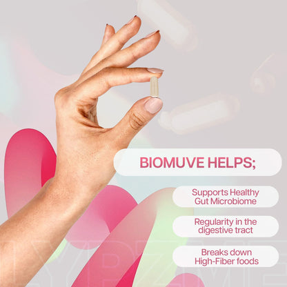 Houston Enzymes Biomuve – 120 Capsules | Professionally Formulated to Maintain Regularity & Healthy Bowel Movements | Unique Combination of Enzymes - Maple Wellness Supplements