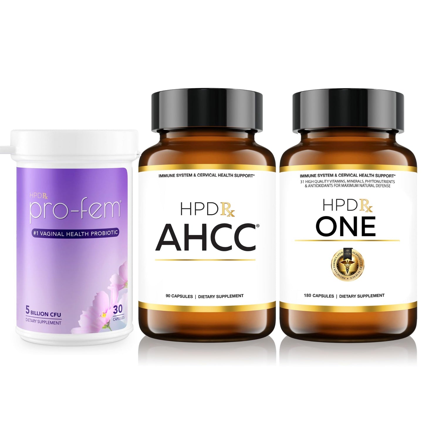 HPD Rx AHCC, Pro Fem, & ONE Bundle for Women - Maple Wellness Supplements