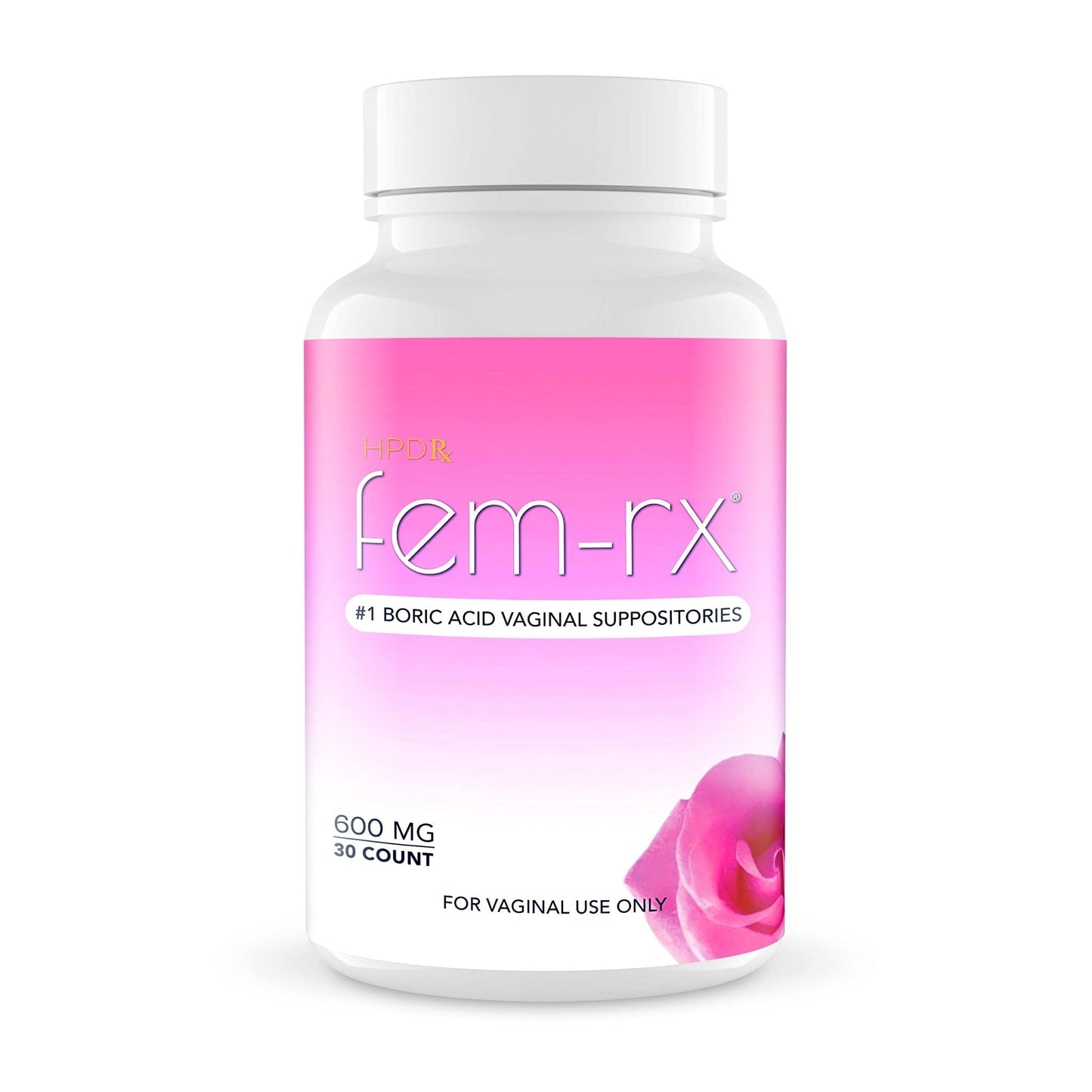 HPD Rx Fem-Rx Boric Acid Vaginal Suppositories for Women – Help Balance Vaginal pH, Eliminate Vaginal Odor – Dr Formulated Feminine Health Support – 30 Capsules Pack of 1 - Maple Wellness Supplements