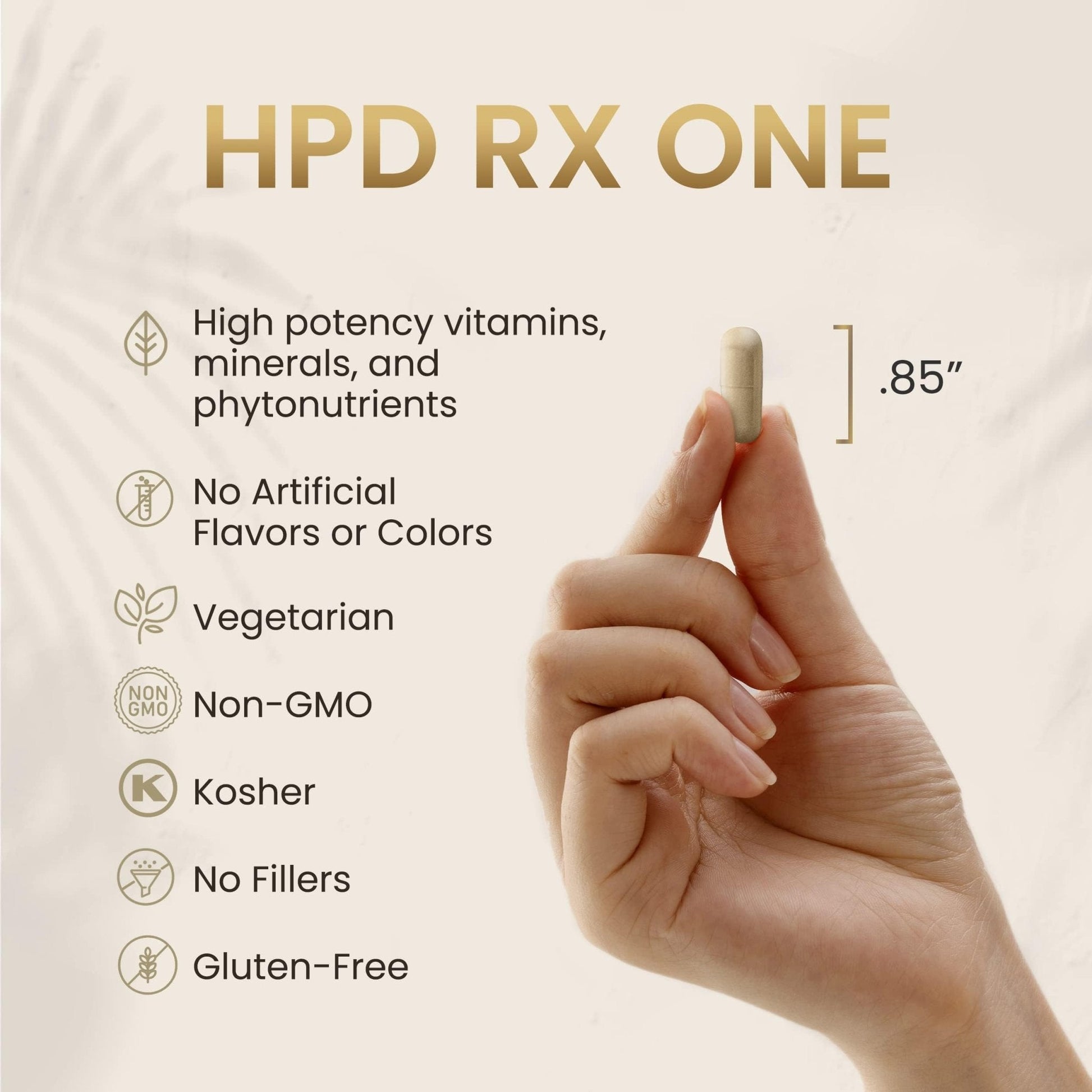 HPD Rx ONE Immunity Boost Multivitamin Supplements for Women and Men | Advanced Immunity Defense Support | Helps Immune Response | 1-Month Supply, 180 Capsules, Pack of 1 - Maple Wellness Supplements