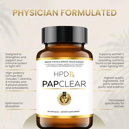 HPD Rx PAPCLEAR Physician Formulated | All Natural HPV Immune Support Supplement - Maple Wellness Supplements