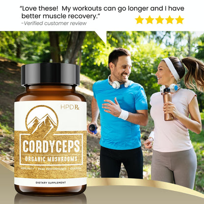 HPD Rx Premium Organic Cordyceps Mushroom Extract Performance , Pack of 2 - Maple Wellness Supplements