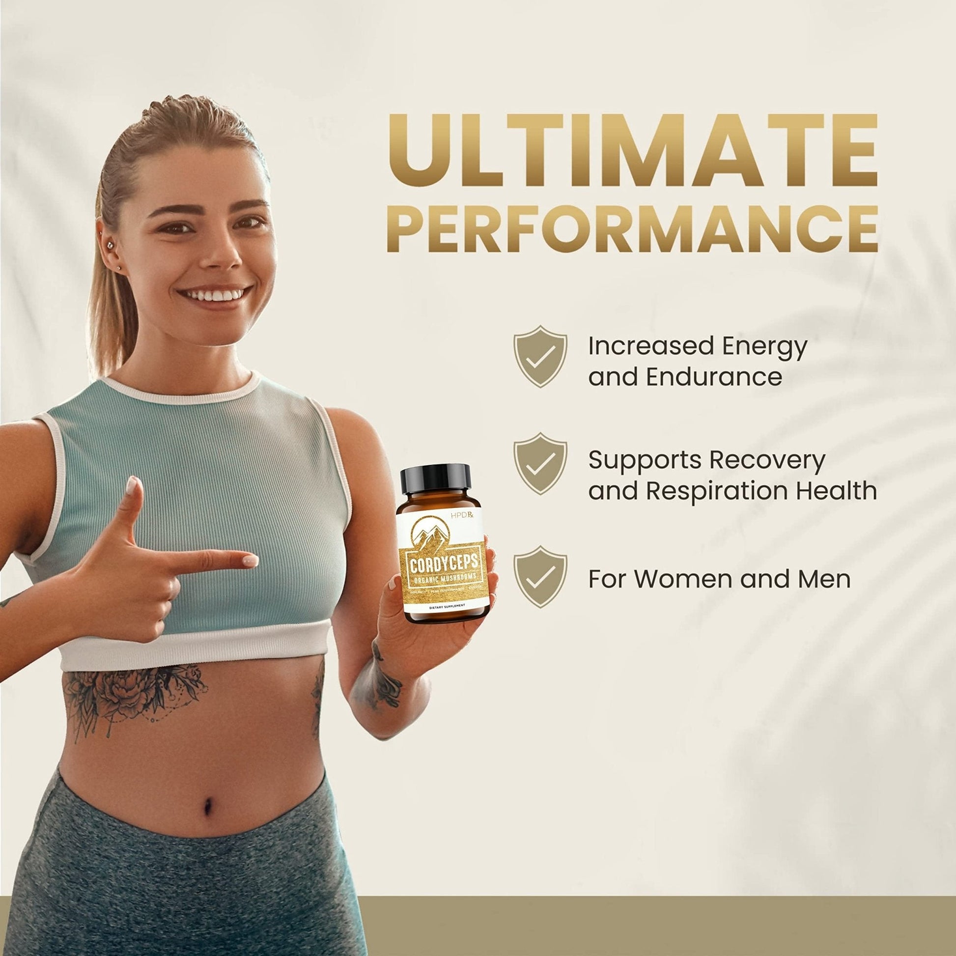 HPD Rx Premium Organic Cordyceps Mushroom Extract Performance Supplement - Maple Wellness Supplements
