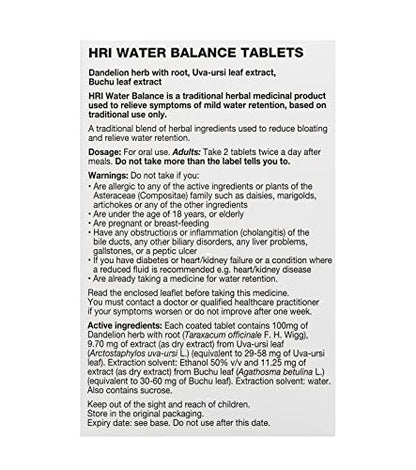 HRI Water Balance (Water Retention) THR - R- 60tabs - Maple Wellness Supplements