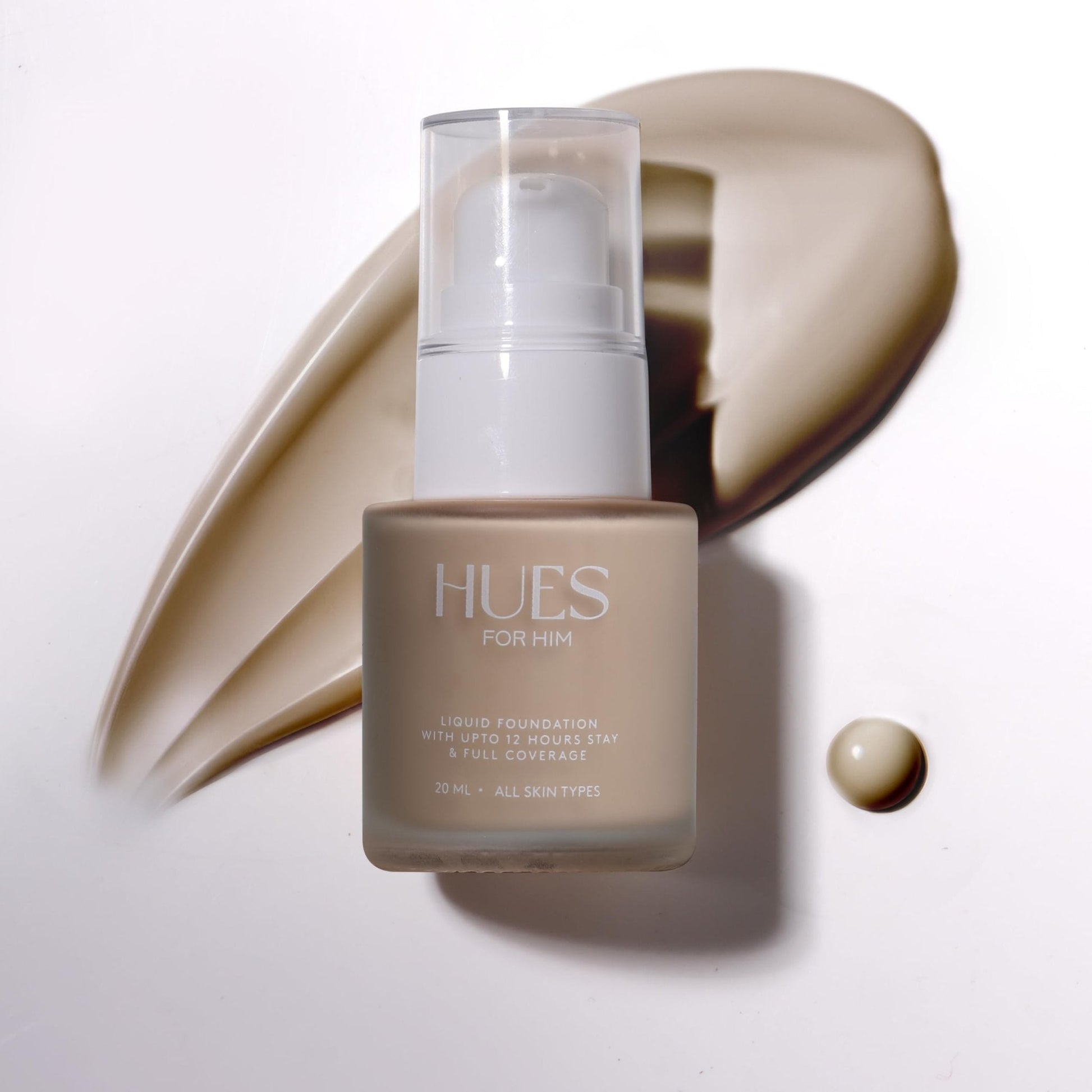 Hues for Him Foundation for Men – Full-Coverage, Lightweight & Hydrating Fit | Natural Coverage | Oil Control & Perfect Fit for Men’s Faces | Available in 4 Shades | Fresh Canvas, .67oz - Maple Wellness Supplements