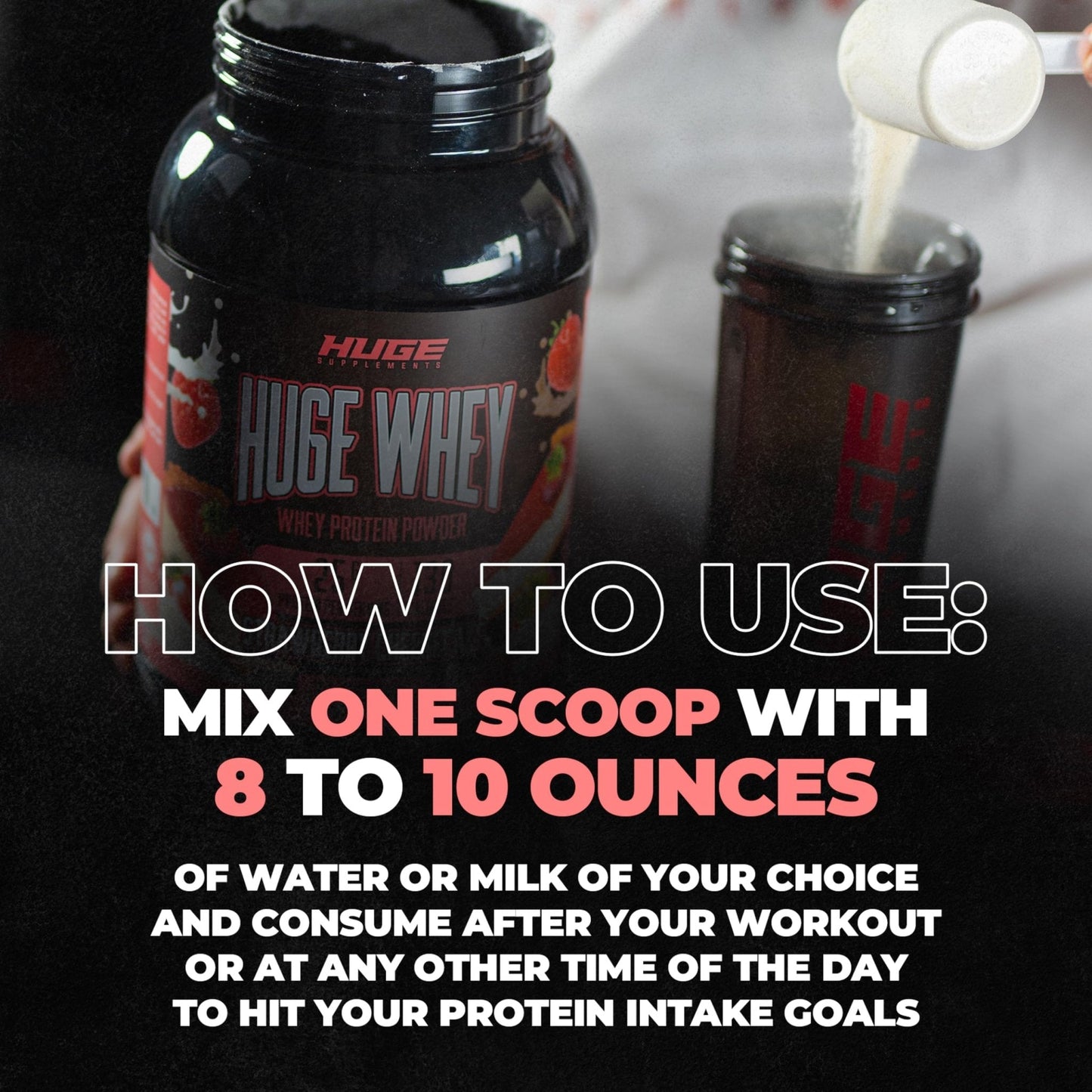 Huge Supplements, Whey Protein Concentrate Powder, Clinically Dosed Formula, 25g - Maple Wellness Supplements
