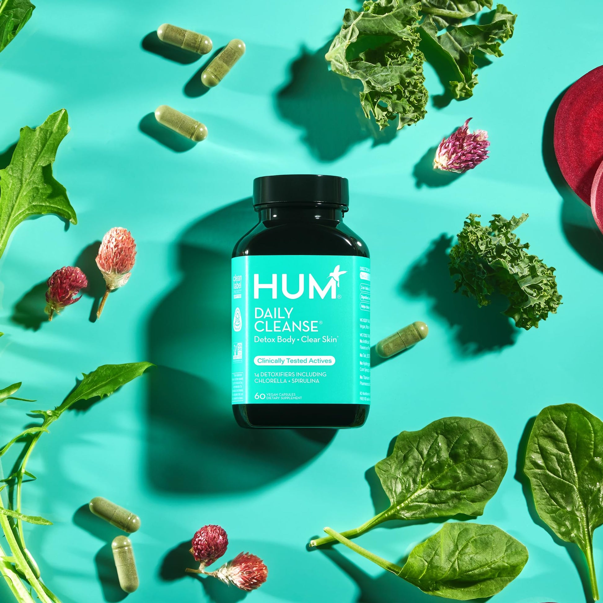 HUM Daily Cleanse Acne Supplements - Support for Clear Skin & Improved Digestion - Maple Wellness Supplements