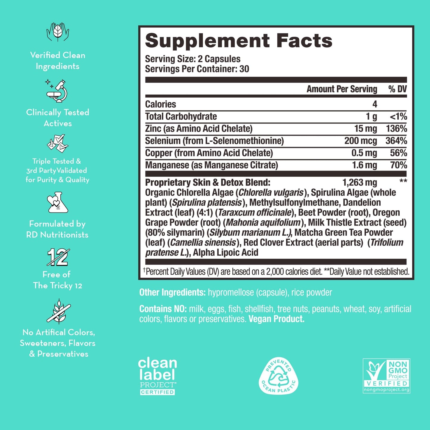HUM Daily Cleanse Acne Supplements - Support for Clear Skin & Improved Digestion - Maple Wellness Supplements