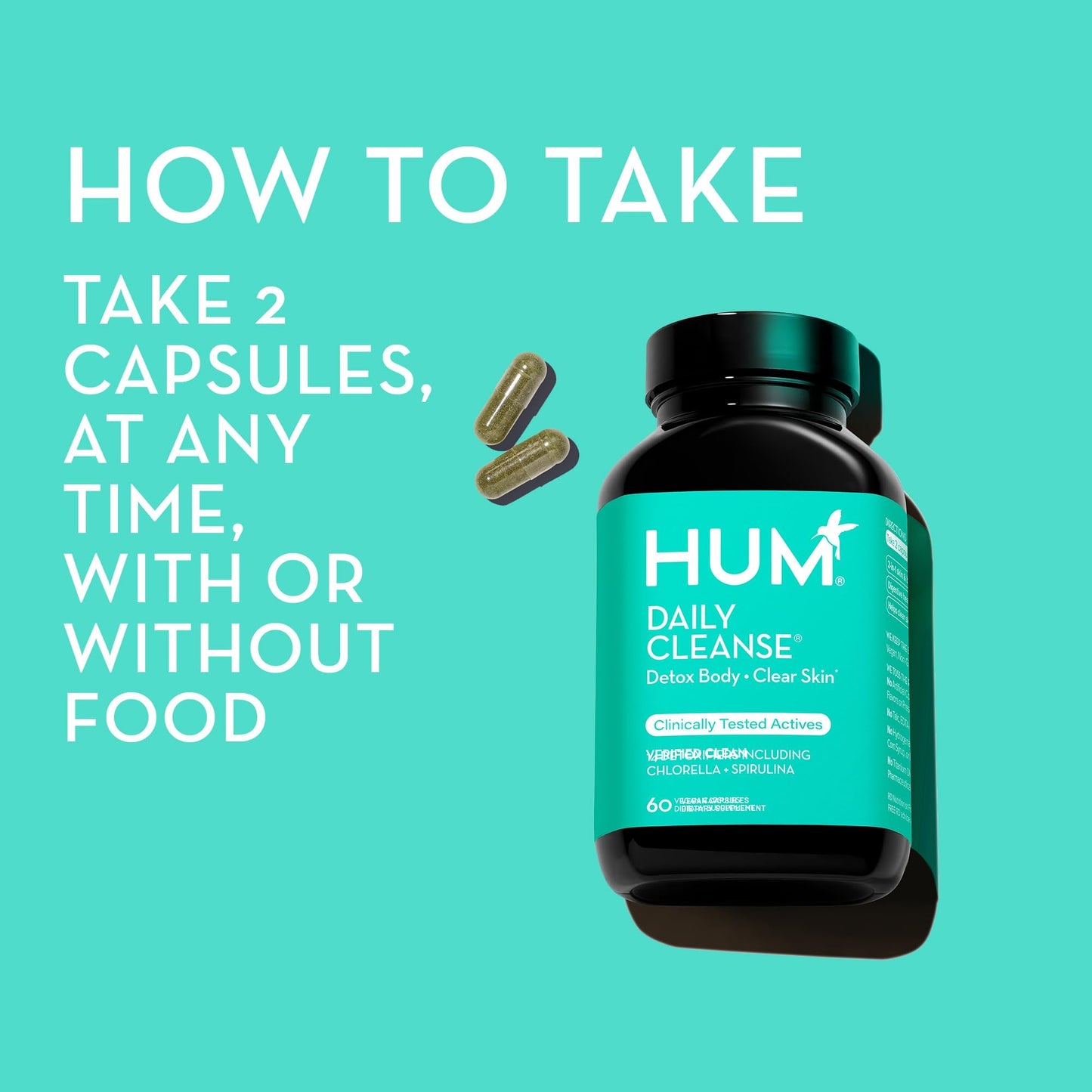 HUM Daily Cleanse Acne Supplements - Support for Clear Skin & Improved Digestion - Maple Wellness Supplements